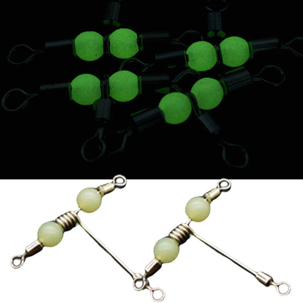 10 Pieces Fishing Connector 3 Way Stainless Steel Rotating Swivel Hook Protector Portable Fish Tackle Rolling Barrels