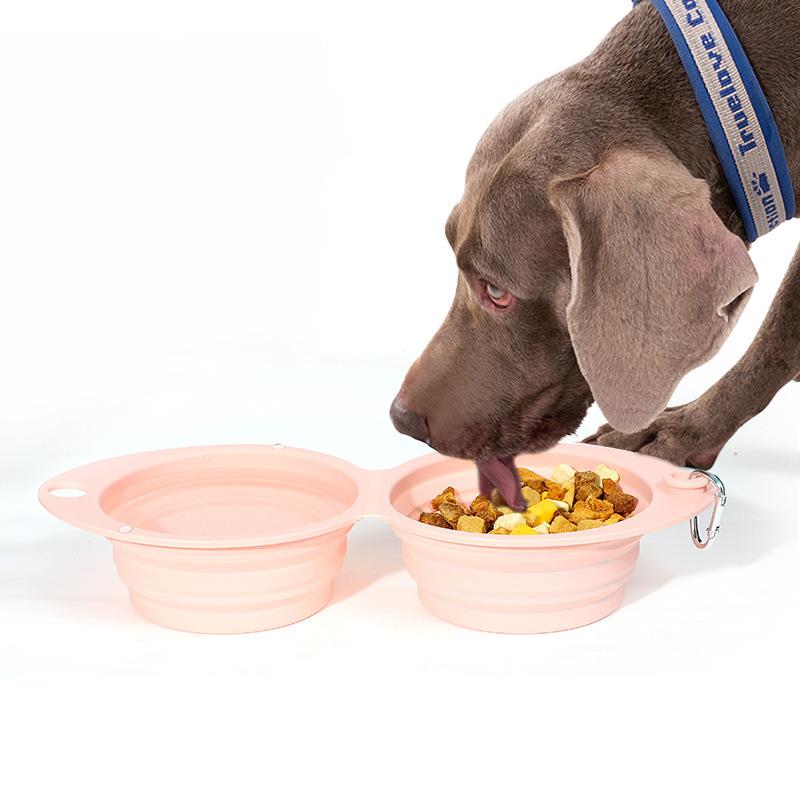 Pet Folding Silicone Bowl Dog Bowls Portable Food Container Pet Travel Bowl Portable Puppy Food Container Feeder