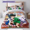 Anime HUNTER×HUNTER Pattern Bedding Set Quilt Cover Pillowcase Home Decor Gift (1 * Duvet Cover + 2 * Pillowcase, Without Core)