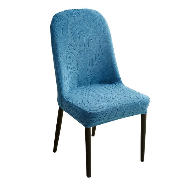 1 Piece Jacquard Curved Back Chair Cover Elastic Spandex Chair Covers Modern Stretch Seat Case For Dining Room Living Room