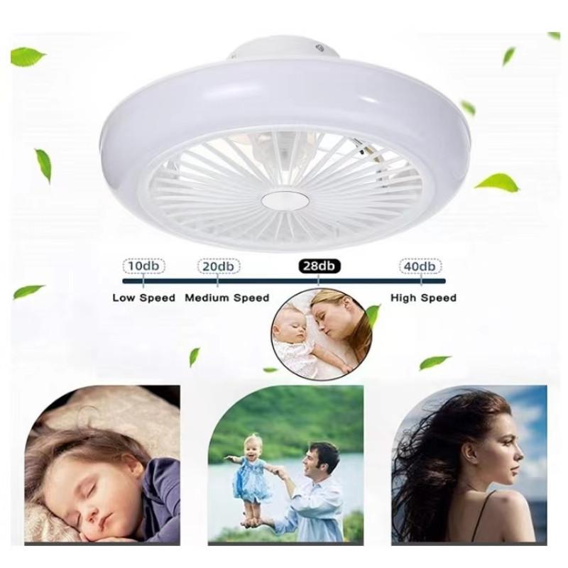 72W Electric Ceiling Fan Light Kitchen Toilet Ceiling Fan Lamp Bedroom Intelligent 6-speed Timed LED Ceiling Fan