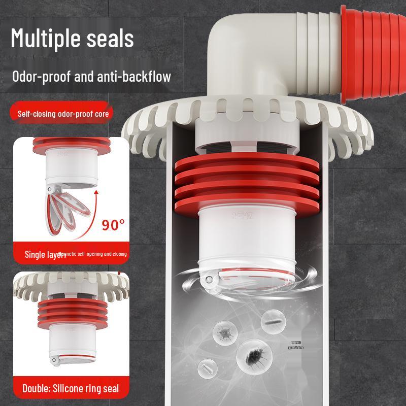 Three-Way Anti-Odor Drain Pipe Connector for Washing Machines