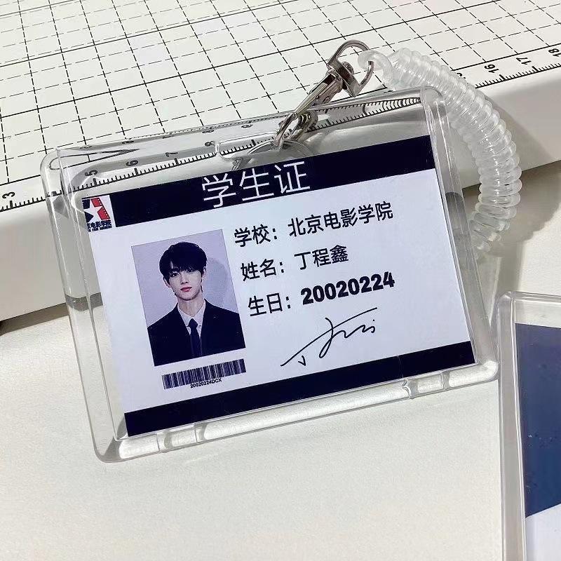 3-Inch Transparent Acrylic Card Holder Keychain - Holds Small Cards, Bus Cards, Meal Cards, Campus Cards