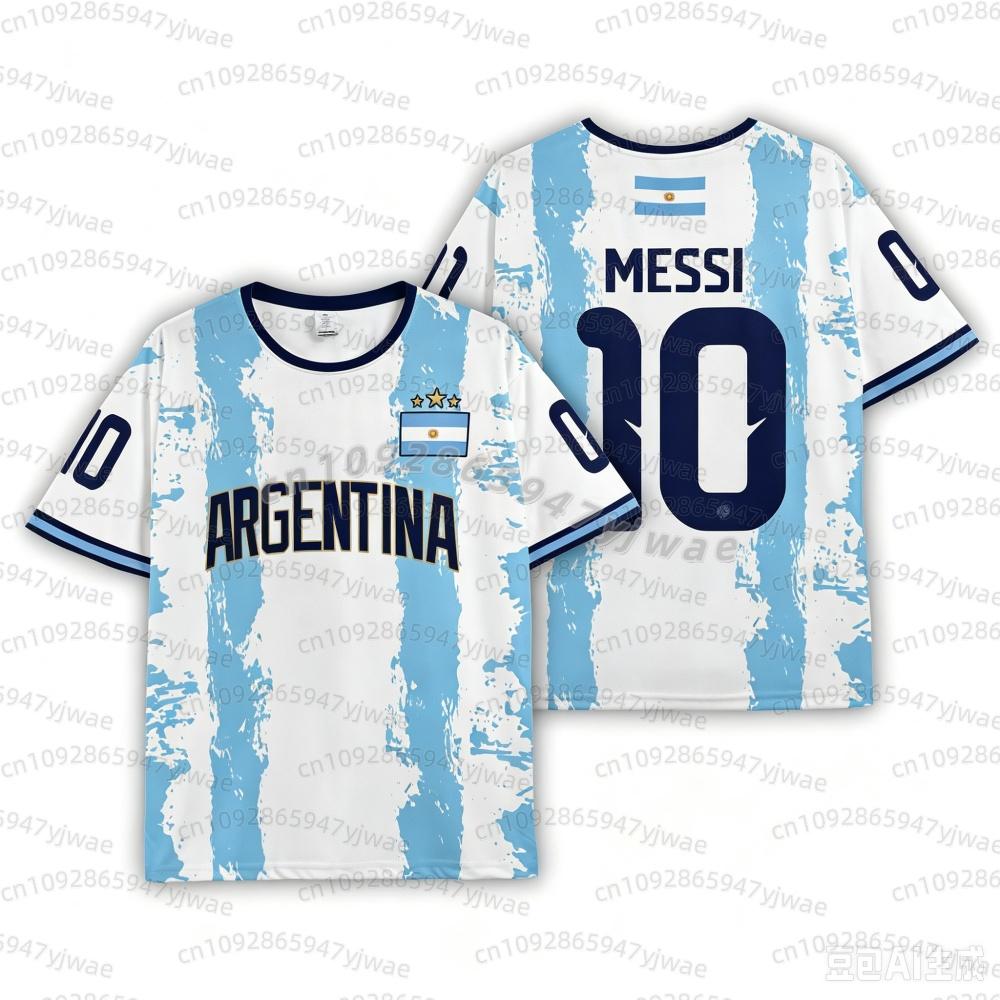 2026 BOYS Harajuku Argentina  Messi 10 Football Jersey Shorts Tee Set Women Men Kids Shirt And Shorts Summer Fans 2 Piece Sets