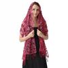 Lace & Sequins Shawl Wraps for Evening Dresses Wedding Decoration Scarf Elegant Hijab Cover for Ramadan Festivals Women's Modest Fashion Floral Shawl