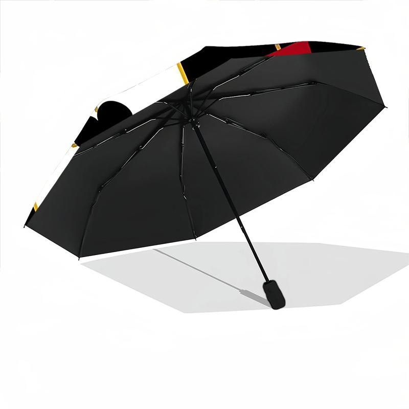 1pc Playing Cards Pattern Automatic Folding Umbrella - Compact 8-Rib Design, Durable Plastic & Iron, Festive Gift, Compact Umbrellan037