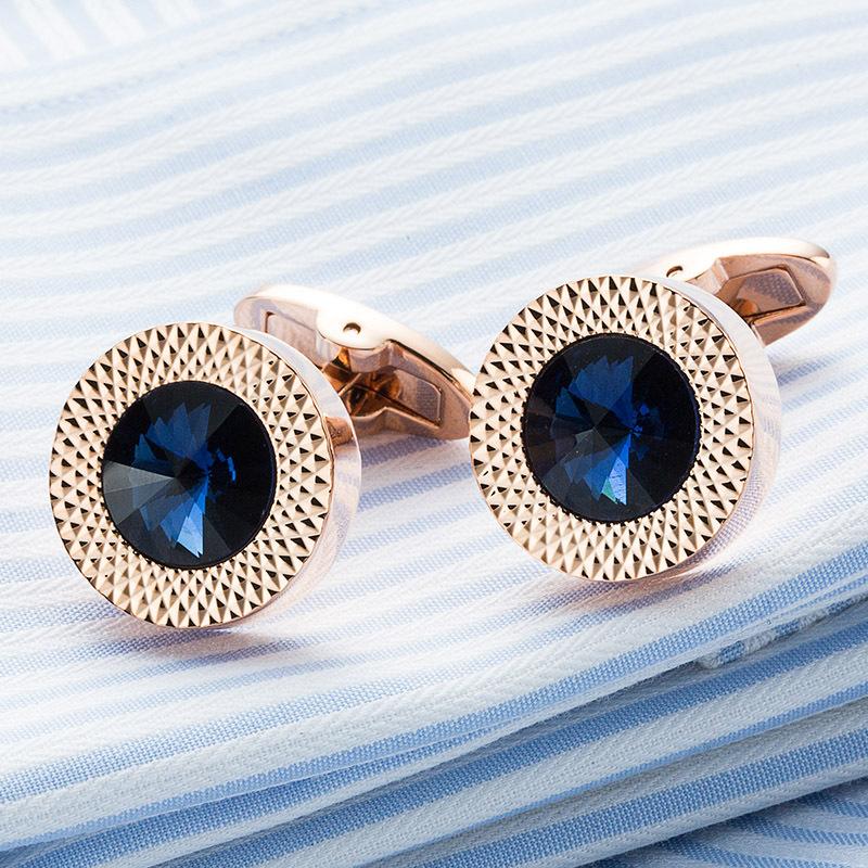 Хит продаж мужские запонки, хрустальные манжетные пуговицы, французские шпильки для манжет рубашки, ювелирные пуговицы запонки 689 standard розового золота