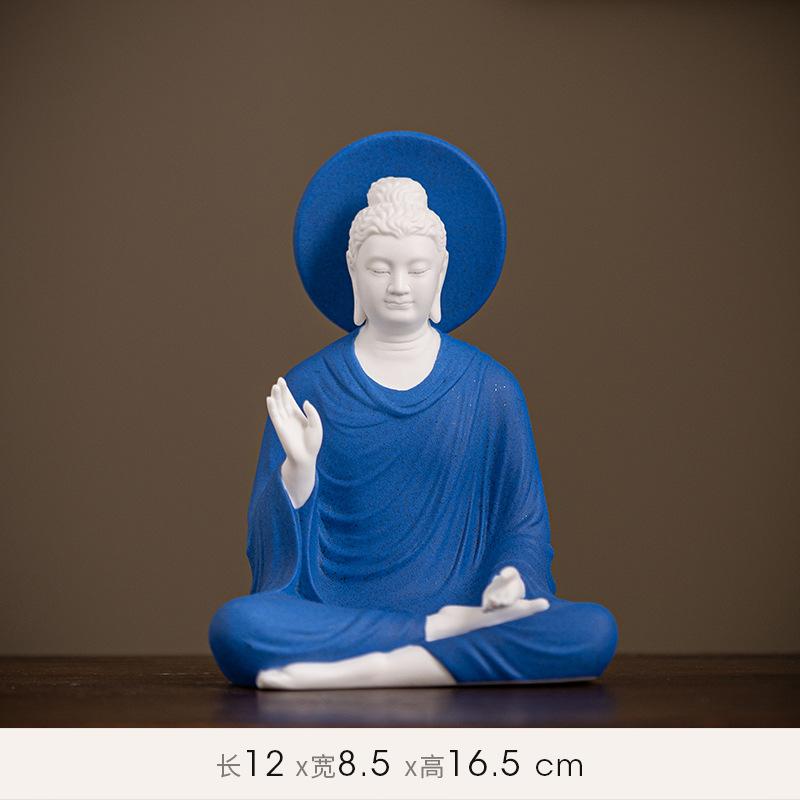 Buddha Statue Tathagata Buddha Figure Sakyamuni Large Buddha Statue Ceramic Lamp Circle Customized For Incense Porch Home Decor