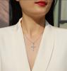 Pendente Croce Moissanite di Alta Qualità per Argento Sterling 925 Placcato Oro 18K Gioielli alla Moda Certificato GRA Uso Quotidiano Regalo