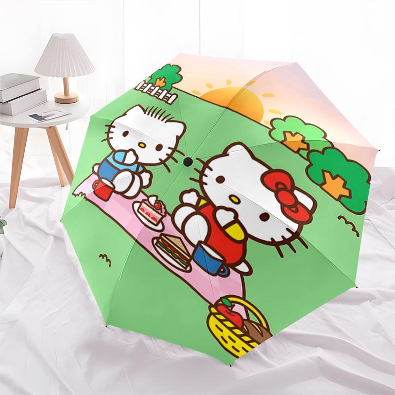 

1pc Hello Kitty Picnic with Auto Open Close Umbrella, Portable Folding Design, 8-Bone Iron Frame, Outdoor Umbrella, Ideal Gift for Fans, Travelers, Da