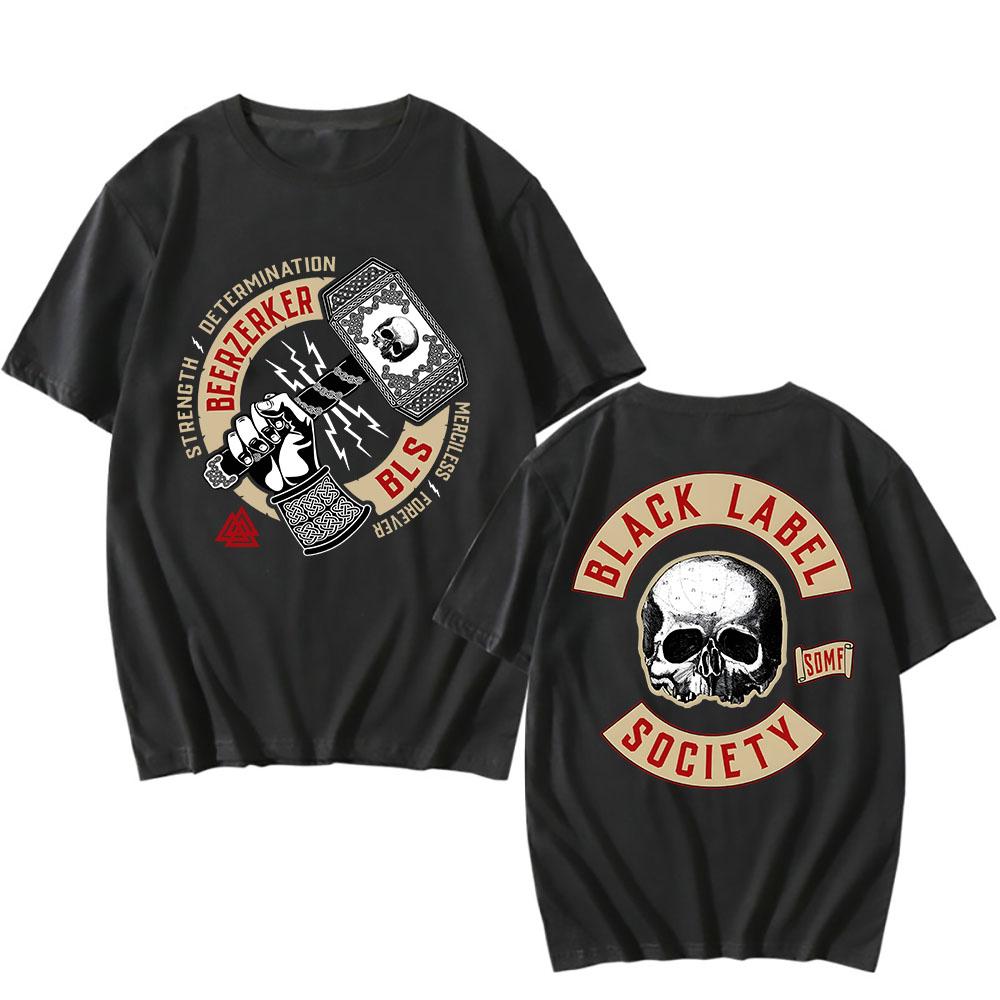 Black Label Society Beerzerker Tee Cotton Short Sleeve Loose T-shirt Unisex Clothing Heavy Mental Hip Hop T Shirts