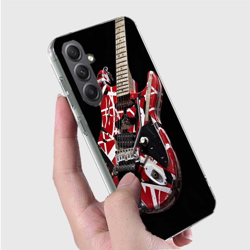 Eddie Van Halen Graphic Guitar Phone Case for Samsung A16 A26 A36 A56 A17 A37 A57 A07 A06 A02S A03 A04S A05S Galaxy Note 20 10 A
