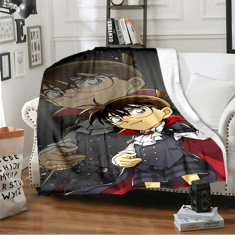 Cartoon Cartoon Detective Conan Printed Blanket, Fashionable Soft Warm Flannel Blanket, Bed Sofa Outdoor Travel Picnic Blanket