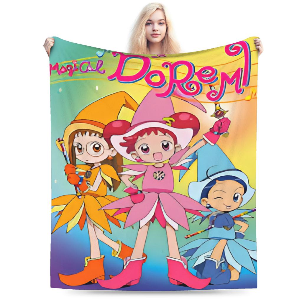 Magical doReMi Girl Cartoon Blanket Lightweight Thin Fleece Comfortable Gift Throw Blanket Rug Piece