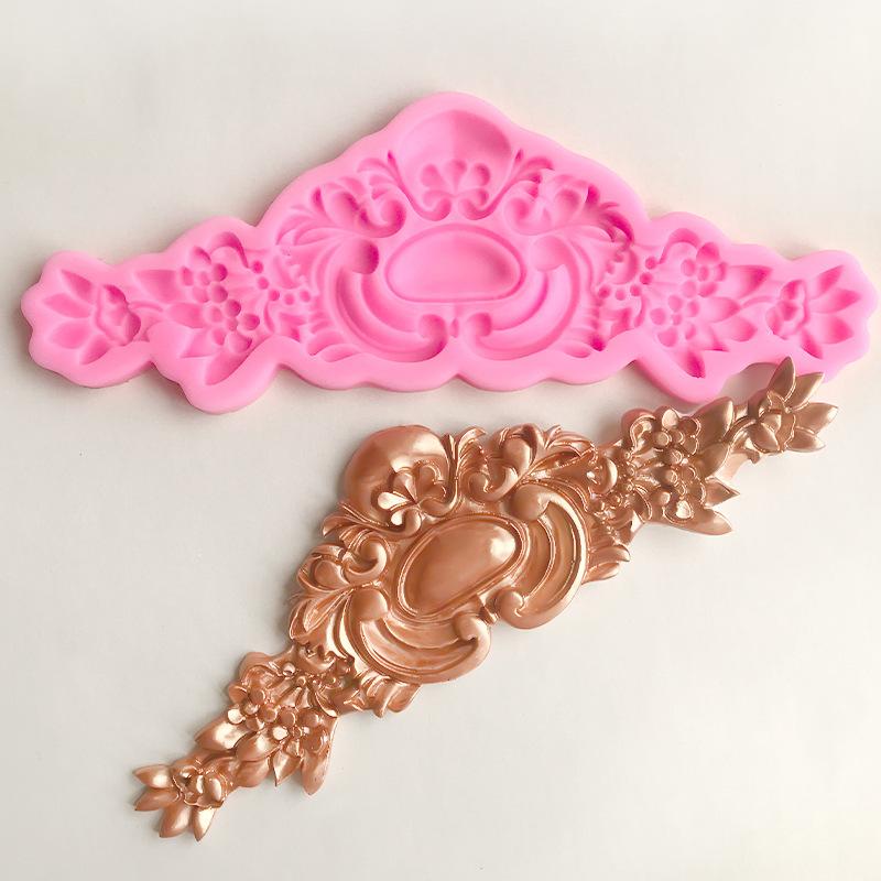 

Силиконовая форма Европейская Корона с тиснением для выпечки, цветов, кружева, формы для шоколада, инструменты для свадебного украшения розовый