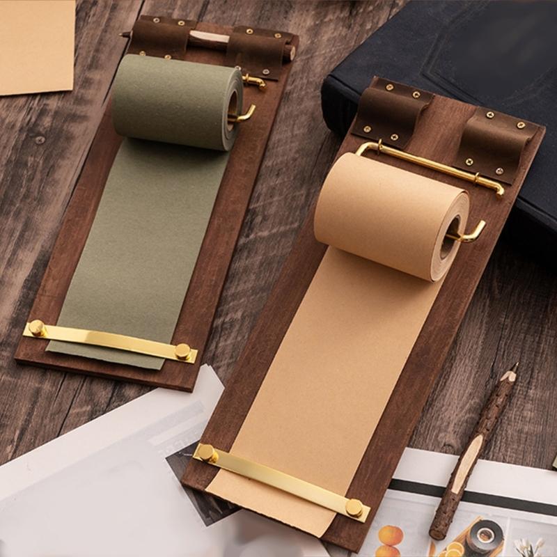 Antique Wall Mounted Note Board Note Organizers For Kitchen Lists Office Tasks With Replaceable Paper Roll Writing Pad