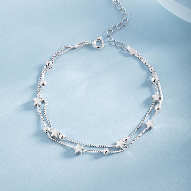 Luxus 925 Silber Runde Perlen Armbänder für Damen Herren Vintage Einfach Verstellbare Kette Armbänder Party Hochzeit Schmuck