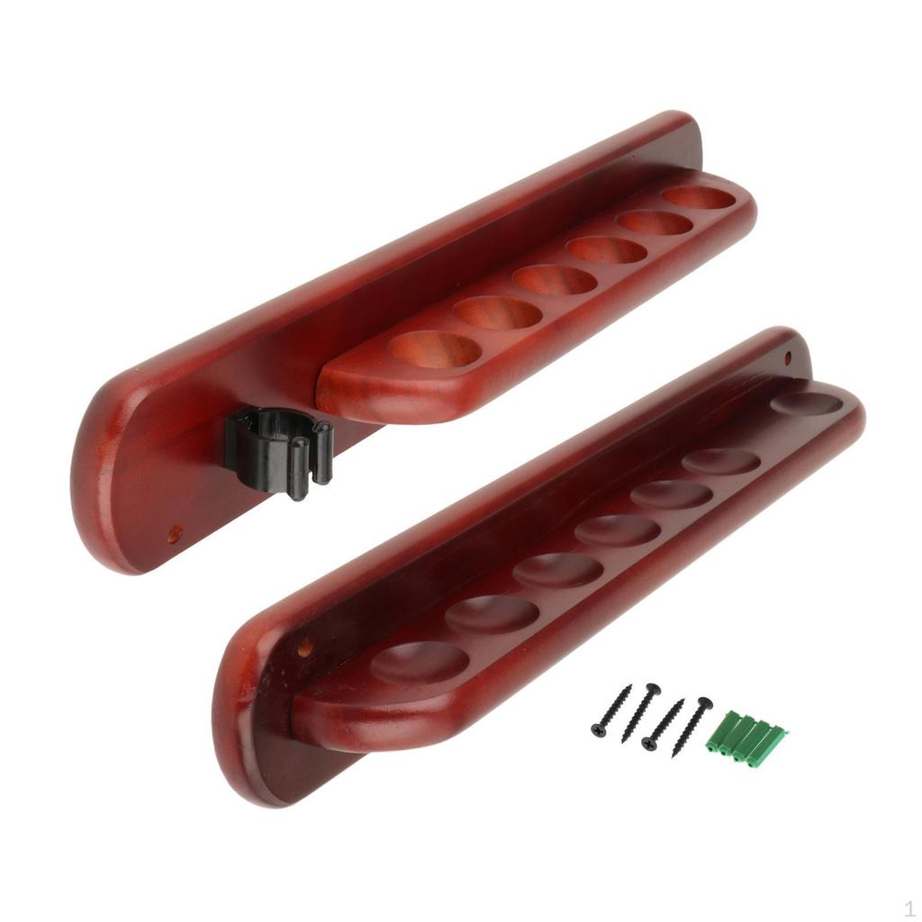 Pool Cue Rack Billiard Wall Mount Rod Holder for Players