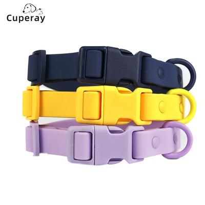 Wasserdichtes Hundehalsband Macaron-Farbe Verstellbares Haustierhalsband PVC Gummiertes Gurtband Robust und Langlebig für Kleine, Mittlere und Große Hunde