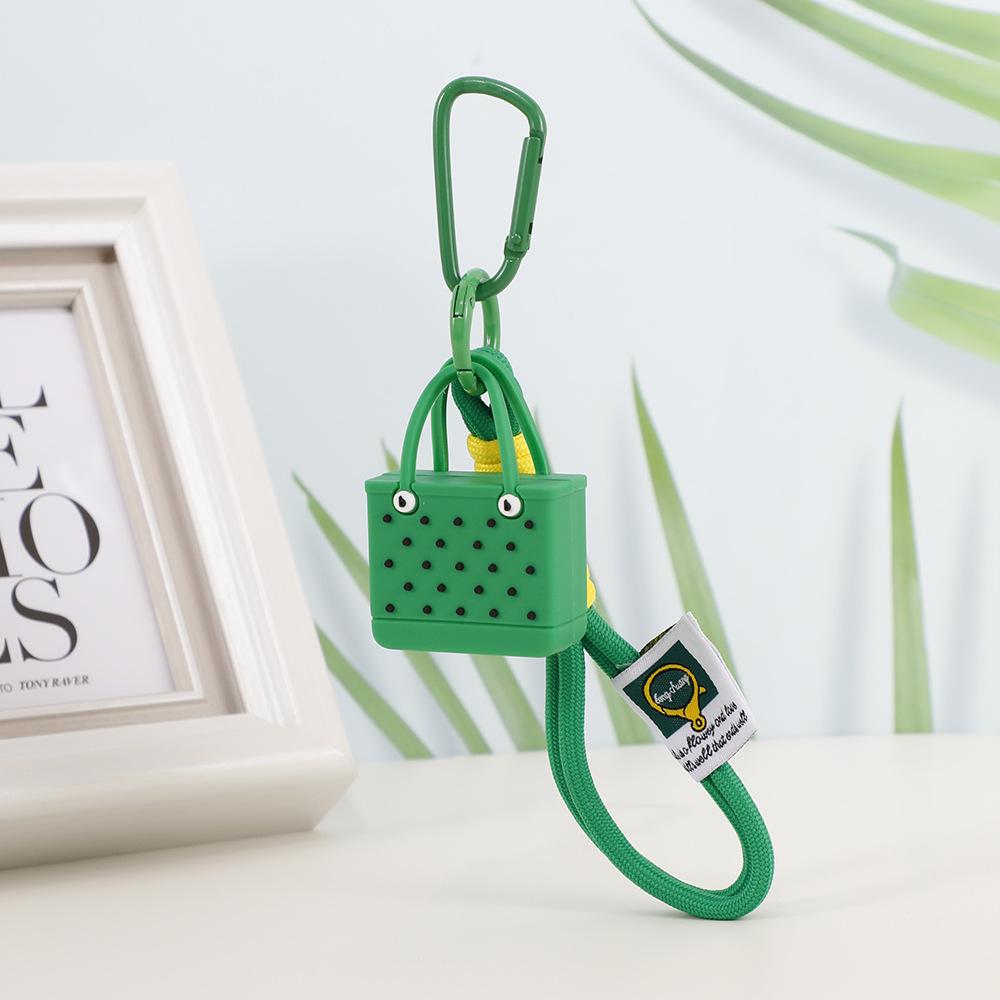

Mini Beach Hole Bag Keychain Cute Simple Simulation Bag Key Chain Multi-purpose Fashion Seaside Big Basket Hanging Ornaments зелений