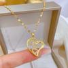 Titanium Steel Chain Love Light Luxury Banquet Wedding Necklace Women'S Versatile Collarbone Chain Titanium Steel Chain