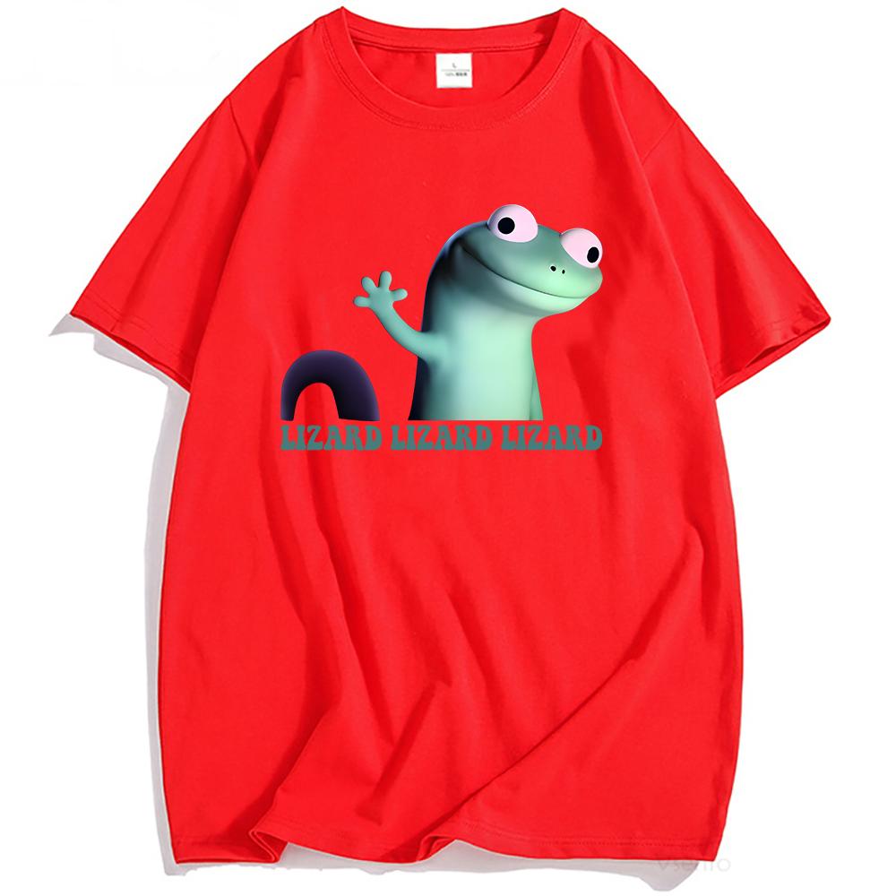 Women Tees Lizard Meme Funny Graphic T-shirt Casual Short Sleeve Cotton Tshirts Unisex Streetwear Cartoon Printing T Shirt