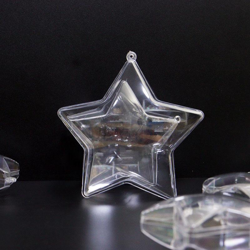 10CM Transparent Creative Christmas Star Candy Box - Plastic Gift Packaging & Hanging Ornament