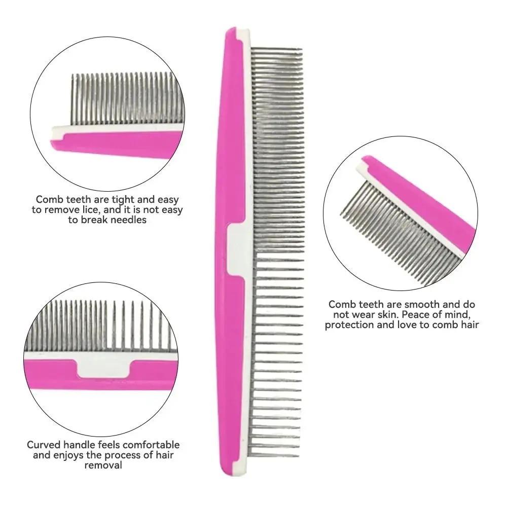 Durable Stainless Steel Pet Open Knot Comb Single Row Pet Supplies Dog Cat Pin Comb Grooming Shedding Tools Pet