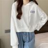 Hooded Casual Short Sweatshirt Women's Long Sleeve Top