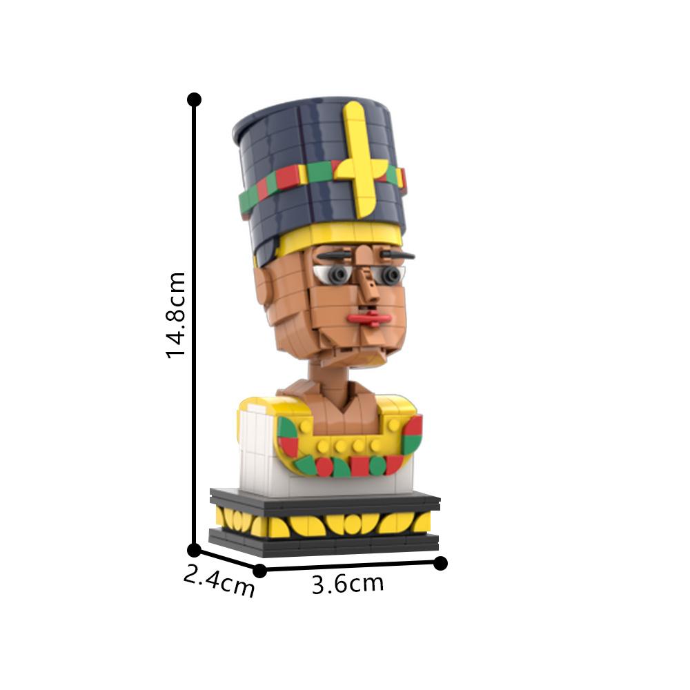 MOC Nefertiti Egypt queen Building Blocks Model Ancient Egypt Queen Figure Statue Bricks Assembly Educational Toys Kids Gifts