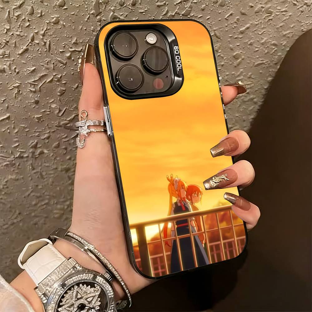 D-Dragon Maid Tohru Ilulu Handyhülle Für iPhone 17,16,15,14,13,12,11 Plus,Pro Max,XS,Bunte Silberne Handyhülle Funda Cover