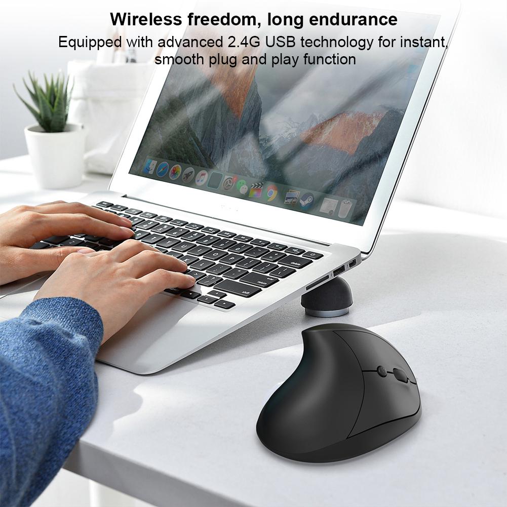 2.4G Vertical Wireless Mouse Rechargeable Wireless Vertical Ergonomic Optical Mouse 2400 DPI 6 Buttons for PC Laptop  Windows