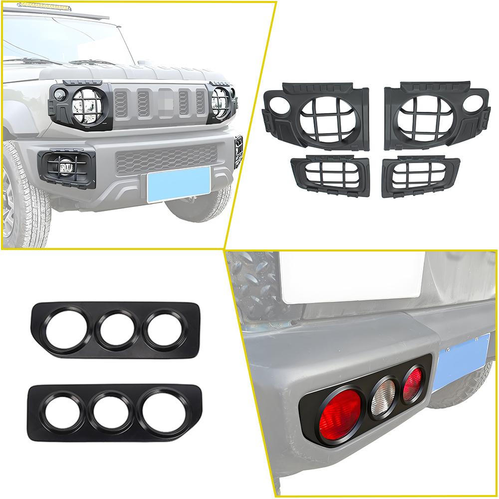 Headlight Taillight Fog Light Cover Set For Suzuki Jimny Jb64w Jb74 2019-2026 Car Light Guard Covers Exterior Accessories