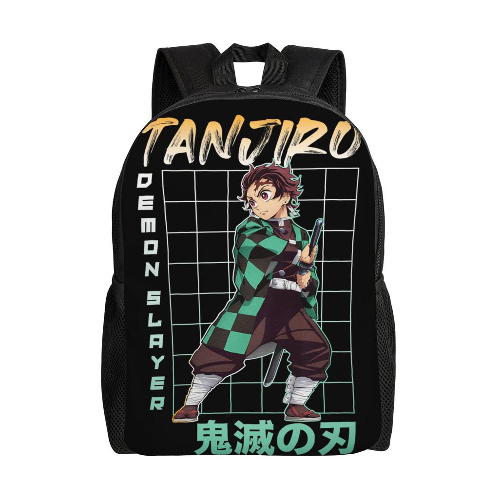 Demon Slayer backpacks Kimetsu no Yaiba Tanjiro Water Breathing Sword Daypack mochila Campus Zipper Closure Rucksack