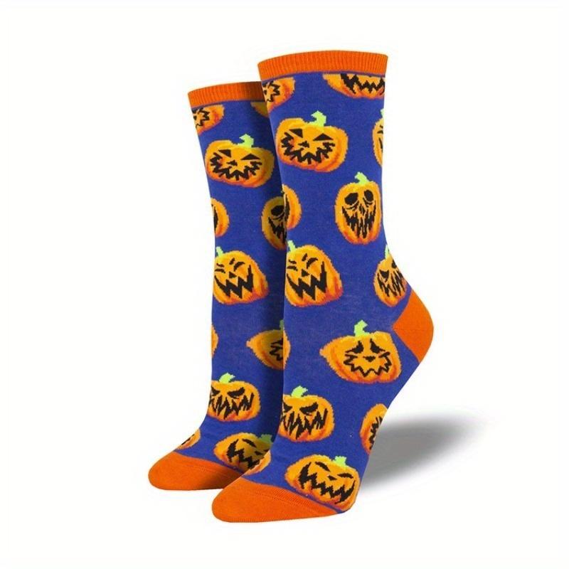 1 Pair New Halloween Creative Funny Pumpkin Jacquard Socks for Men and Women Lovers Socks.