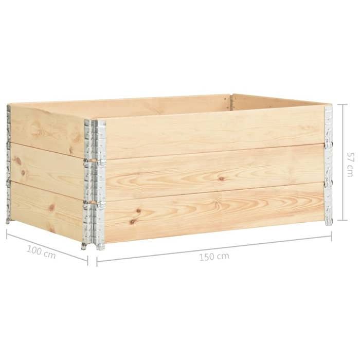 Jardinières surélevées - vidaXL - 3 pcs - Bois de pin massif - 100x150 cm - Empilables et pliables