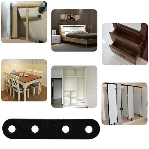 Set of 4 Stainless Steel I-Shaped Shelf Brackets, Flat Shelf Brackets, Furniture Fixing Brackets, Repair Brackets, Reinforcement Brackets, Connecting