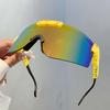 Oversized Sports Sun Glasses  Wrapped Round Mirror Outdoor Cycling Goggle Trendy Futuristic Punk Sunglasses for Men