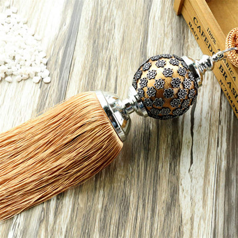 1 Pair Curtain Tassel Fringe Tiebacks Holdbacks Hanging Belt Ball Ropes Curtain Accessories