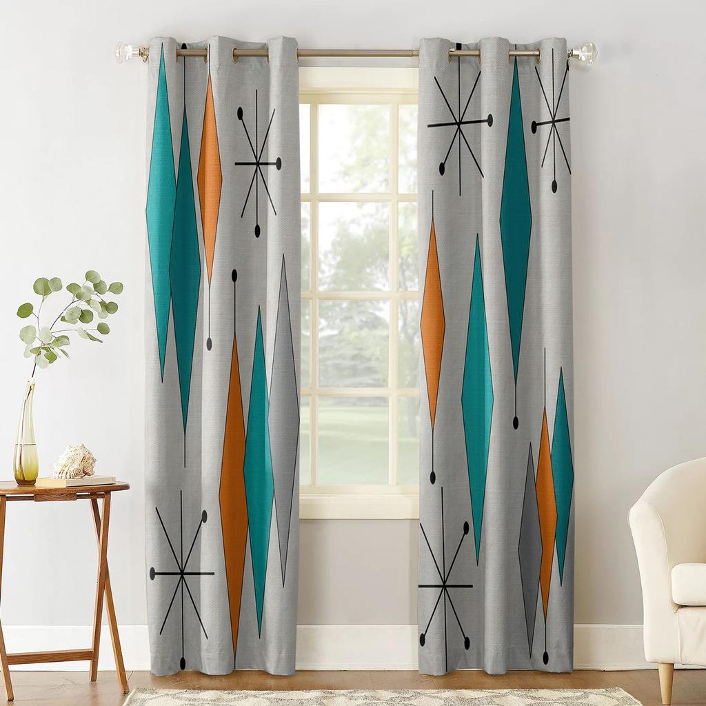 Medieval Retro Geometry Blackout Curtains For Living Room Window Curtains For Bedroom Kitchen Curtains Drapes Blinds