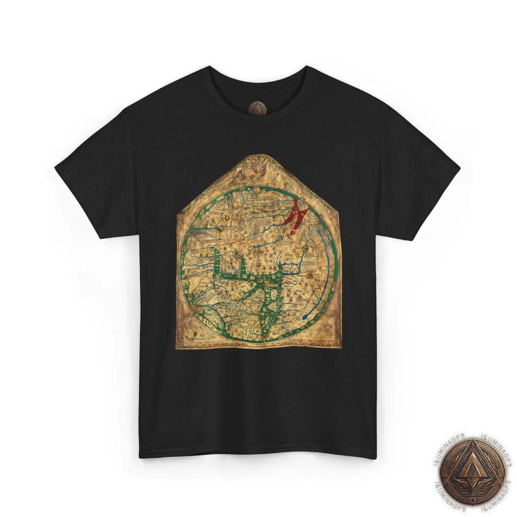 Mappa Mundi Unisex T shirt, Old World Map Shirt, Ancient Civilization Tee