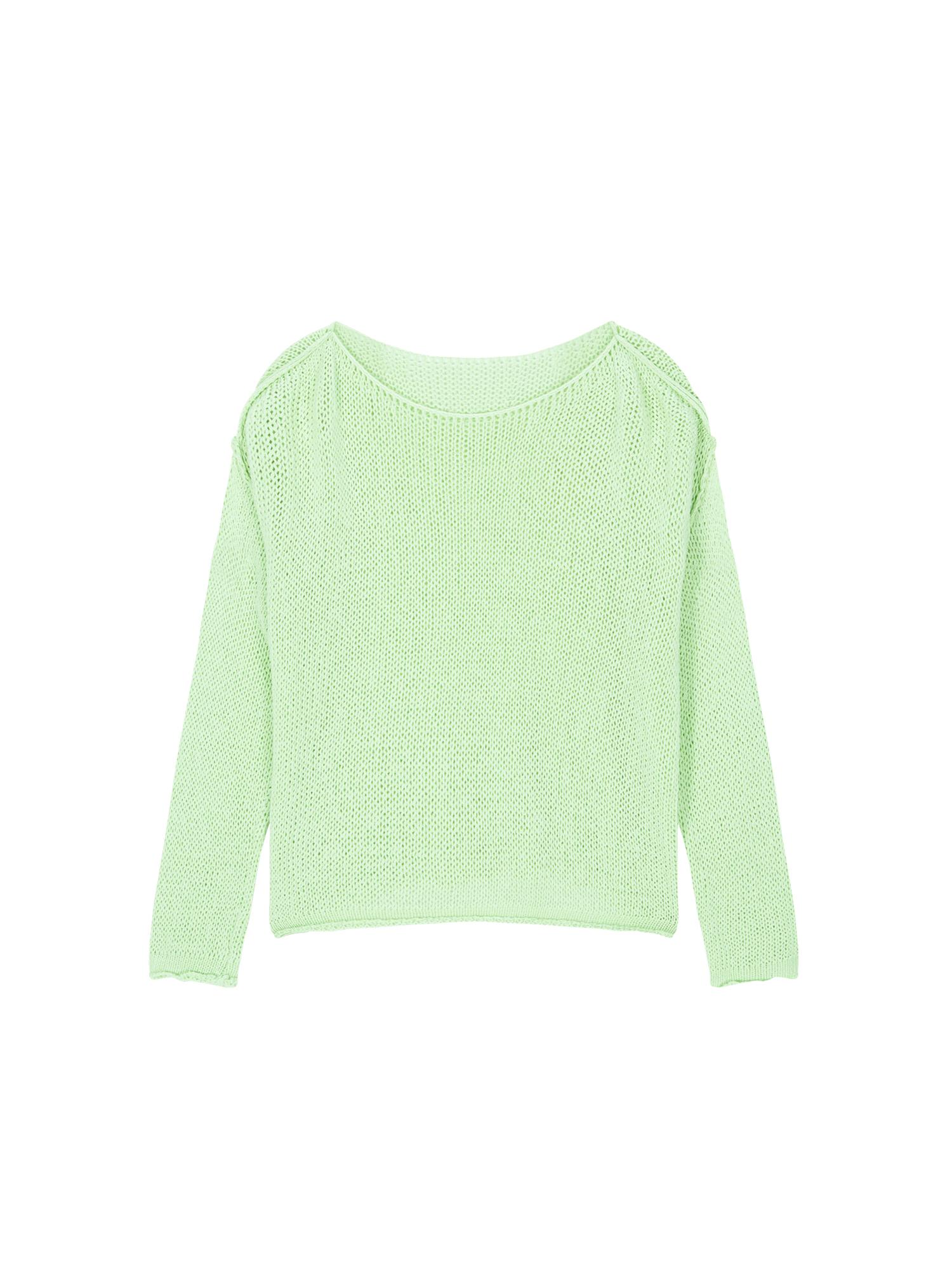 Salad Basket Boat Neck Mesh Knit - Lime