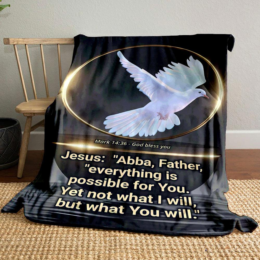 

Jesus Quote Religious Throw Blanket Printed Blanket for Living Room Bed Couch lunch break Soft Cozy Blanket for Friend s festival Gift 80cm x 120cm