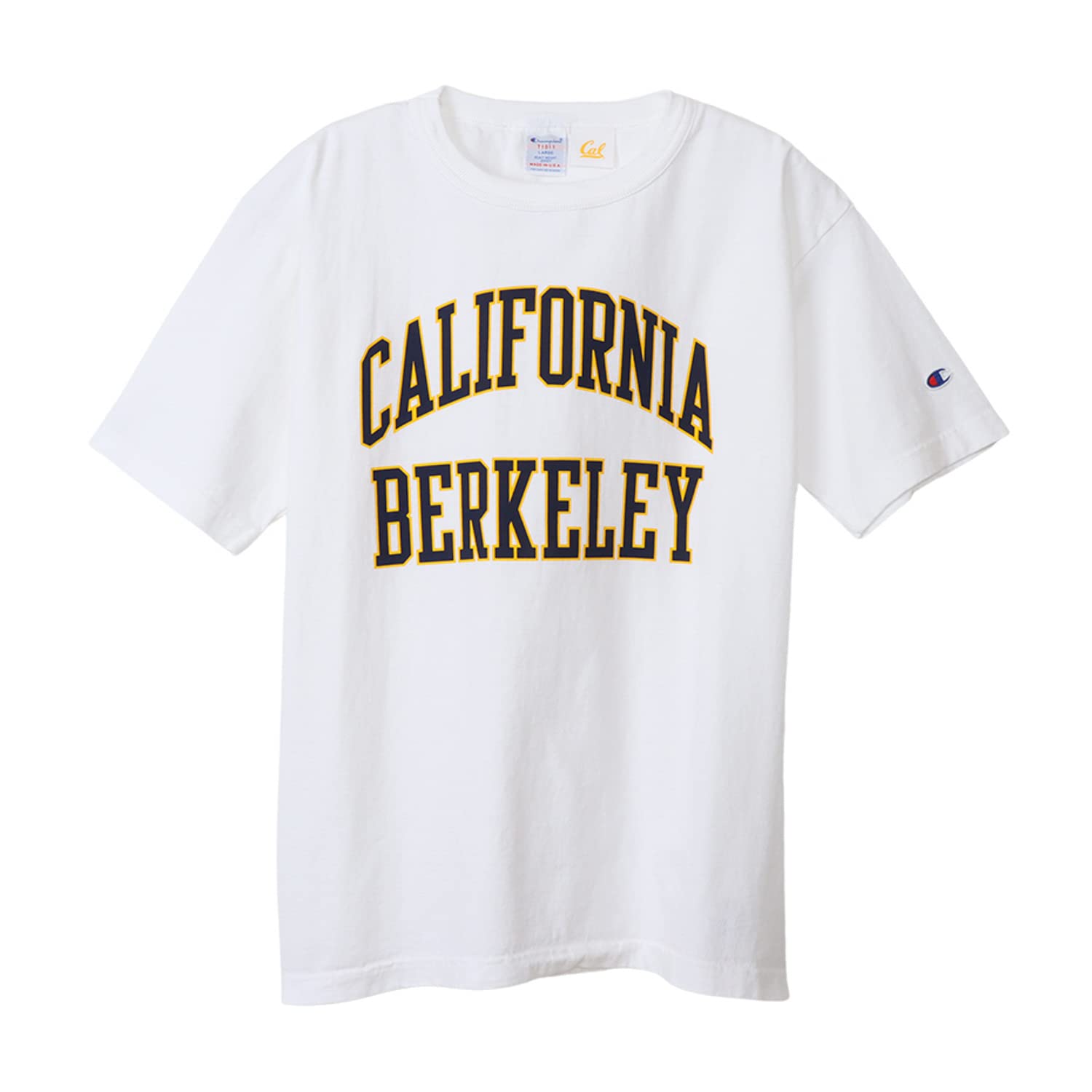 

Champion Short Sleeve College Licensed Graphic UC Berkeley Made in Size L T-Shirt, 100% Cotton, 7oz, Print, T1011, Heavyweight, USA, C5-X304, Men s белый