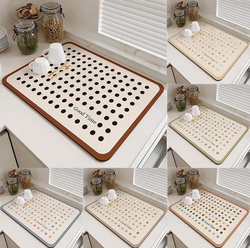 

Modern Minimalist Kitchen Dish Drying Mat Absorbent Quick Dry Coffee Drain Pad Tableware Draining Pads Placemat Rug Home Decor 20x30cmDiatommud