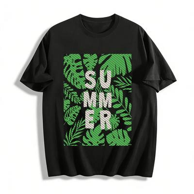 Tropical Jungle Style Character Print Casual T-Shirt Pure Cotton T-shirt