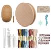 Sock Darning Kit Wooden Disc With 9 Needles Darning Egg Mending Sock With Threader And 10 Colors Sewing Threads For Sock Darning