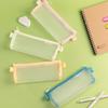 New Transparent Mesh Triangular Pencil Case - Large Capacity Student Makeup Bag