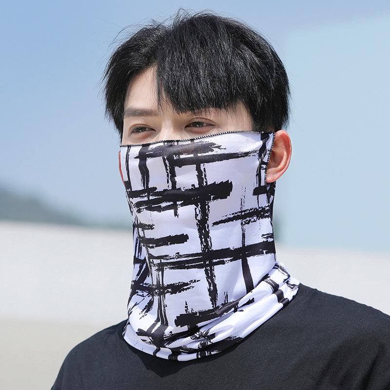 Unisex UV Protection Breathable Face Mask & Neck Gaiter with Ear Loops for Summer Cycling