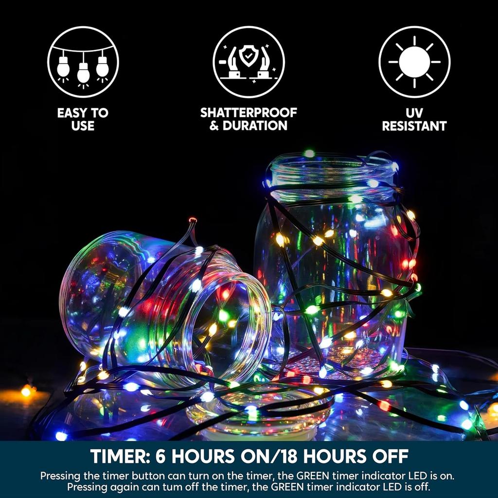 600 LED Xmas String Lights 198FT Multicolor Fairy Light featuring Remote 8 Modes Timer Plug Lighting Decor designed for Xms Outdoor